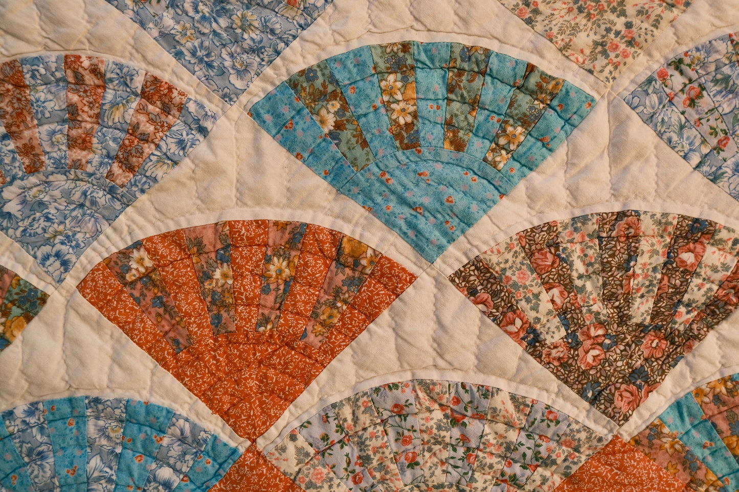 Vintage Full Sized Quilt - 1930's Grandmother's Fan