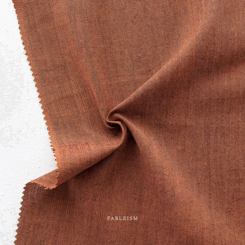 Woven Cotton - Cinnabar - Nocturne | Everyday Chambray by Fableism