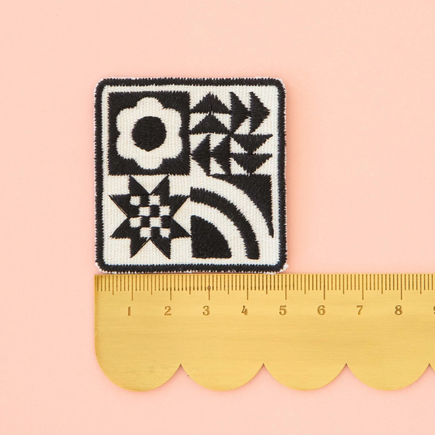 Black Quilt Block Iron-On Patch by Sarah Hearts