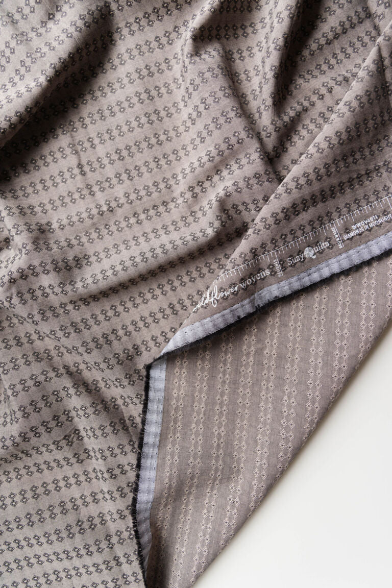 Cotton - Woven Diamonds in Moonlight from Wildflower Wovens by Suzy Quilts | Art Gallery Fabrics