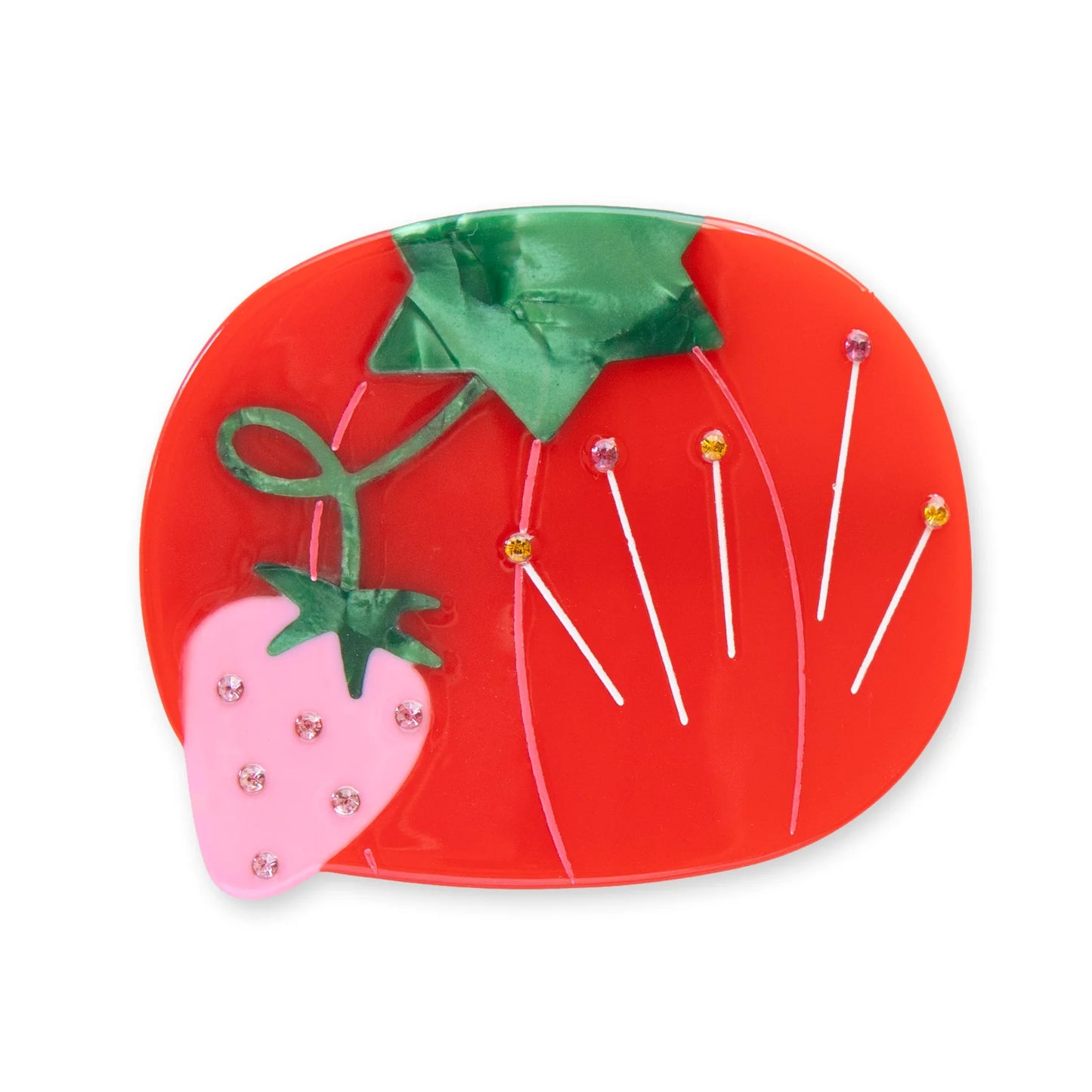 Sewing Tomato Pincushion French Barrette by Sarah Hearts