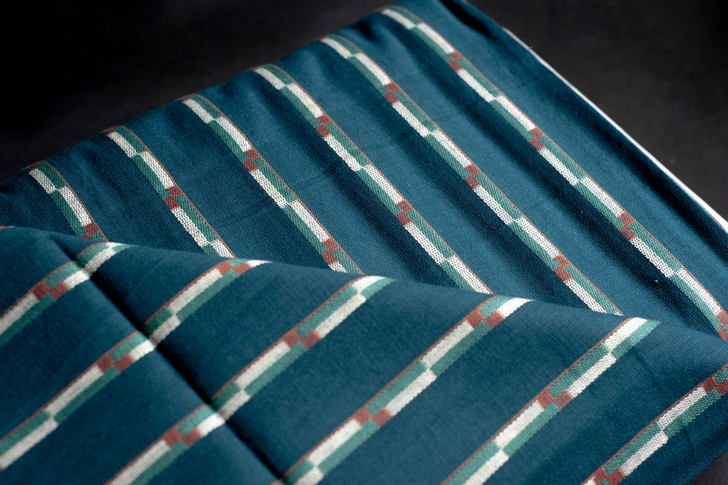 Woven Cotton - Monarch Grove - Track Stripe in Navy | by Fableism
