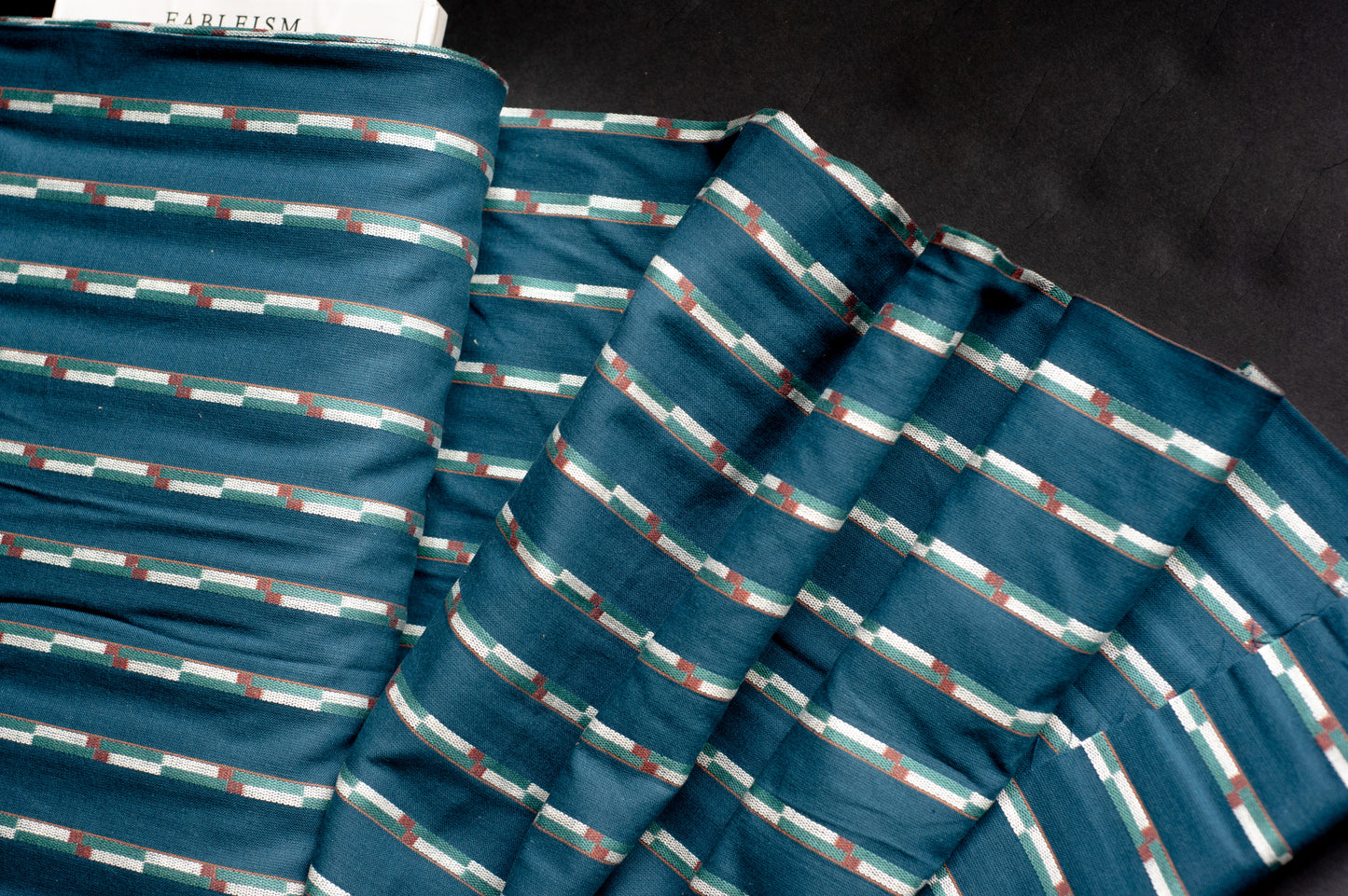 Woven Cotton - Monarch Grove - Track Stripe in Navy | by Fableism