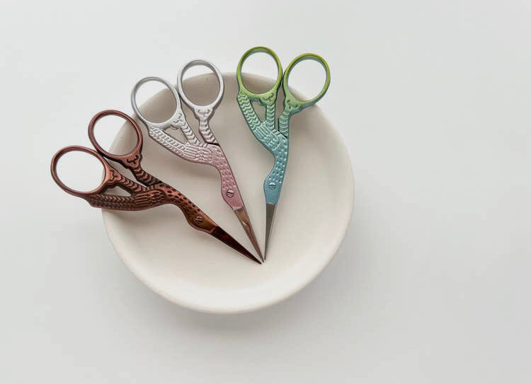 Stork Scissors Pink Embroidery Scissors, Sewing Scissors, Small Scissors  Crane Scissors 