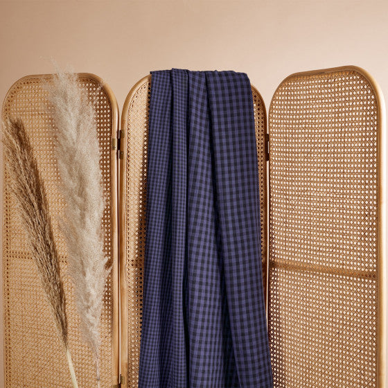 Double Gauze Gingham - Cobalt and Night by Atelier Brunette