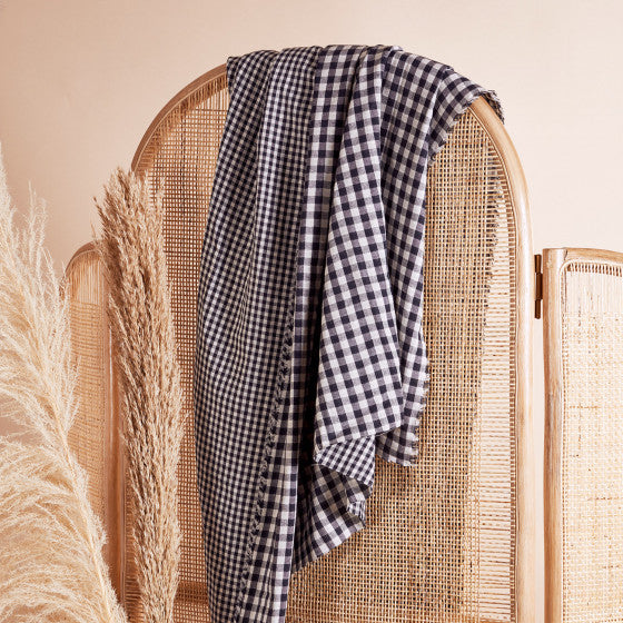 Double Gauze Gingham - Off-White Night by Atelier Brunette