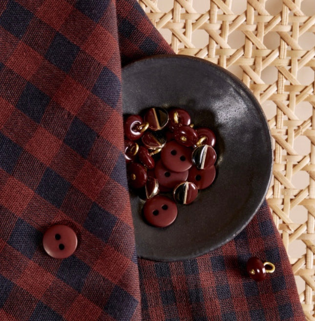 Double Gauze Gingham - Rust and Night by Atelier Brunette