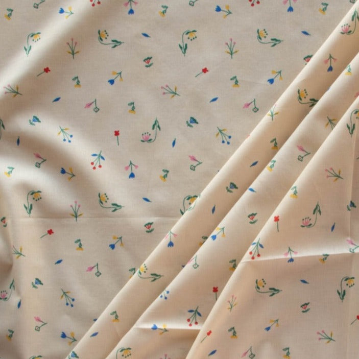Cotton Lawn - Vixen Floral Cream by Emily Isabella - There Was A Fox - Birch Organic Fabrics