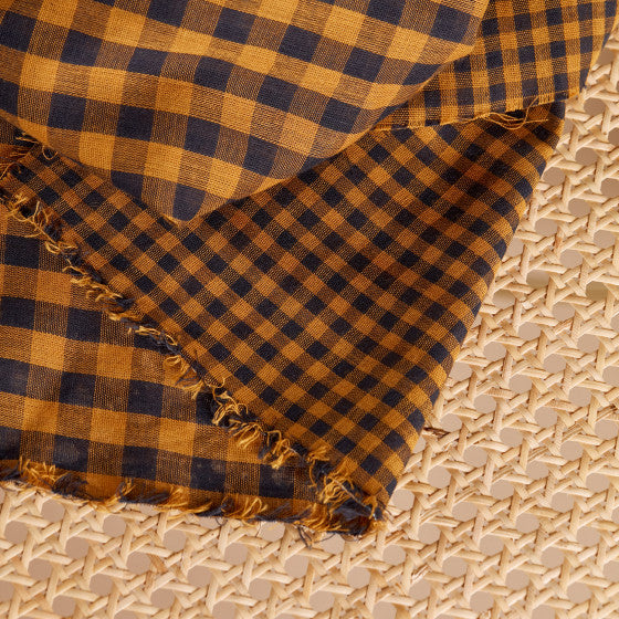 Double Gauze Gingham - Ochre and Night by Atelier Brunette
