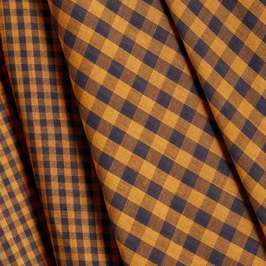 Double Gauze Gingham - Ochre and Night by Atelier Brunette