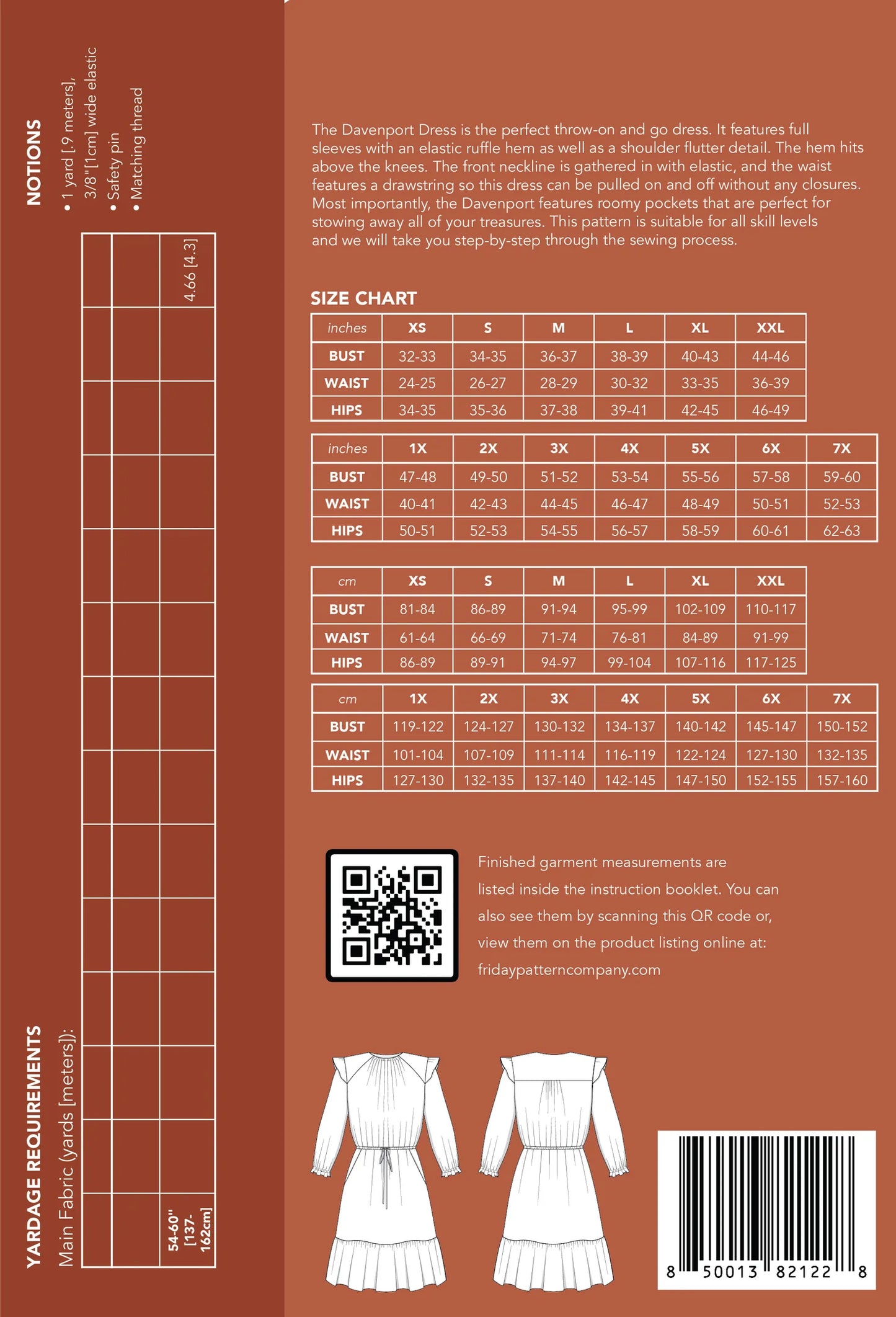 Davenport Dress - Printed Pattern by Friday Pattern Co.