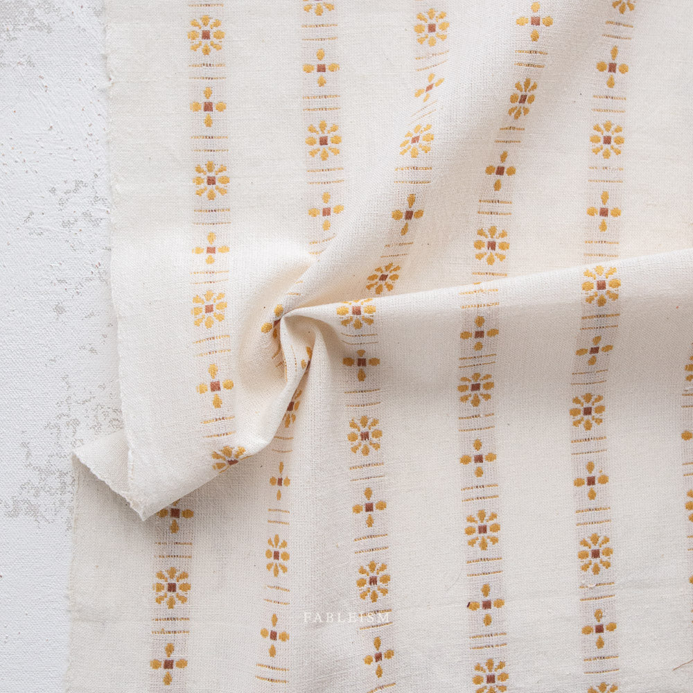 Woven Cotton - Forest Forage Daisies in Cream | by Fableism