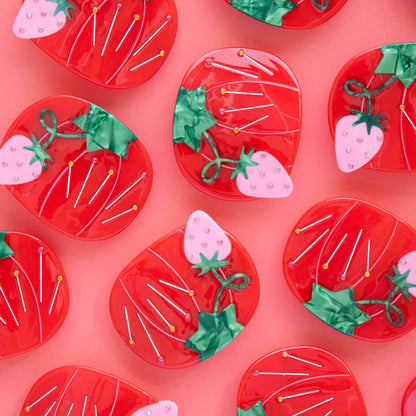 Sewing Tomato Pincushion French Barrette by Sarah Hearts