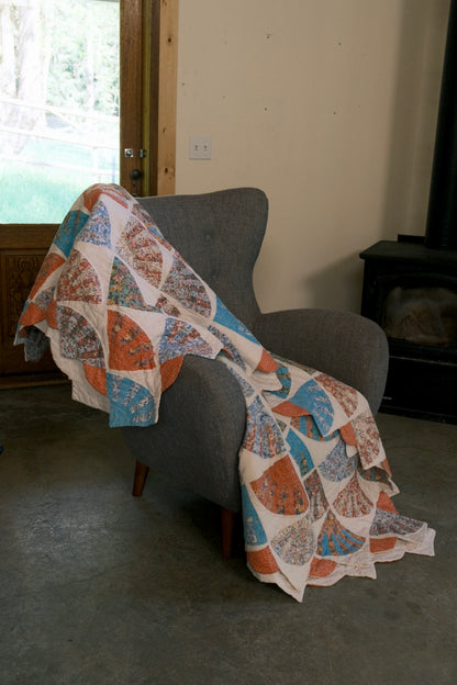 Vintage Full Sized Quilt - 1930's Grandmother's Fan