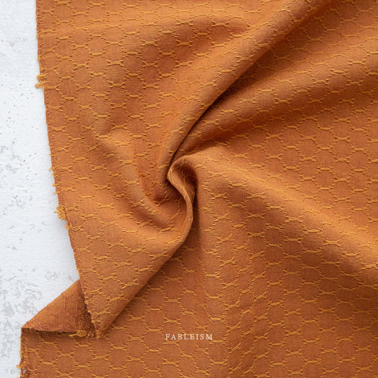 Woven Cotton - Forest Forage Honeycomb in Penny | by Fableism