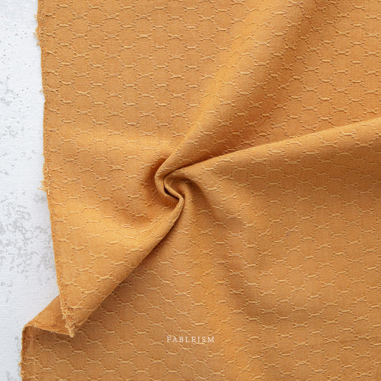 Woven Cotton - Forest Forage Honeycomb in Marigold | by Fableism