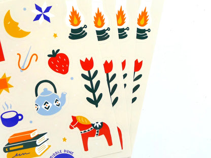 Cozy Scandinavian Sticker Sheet by Middle Dune