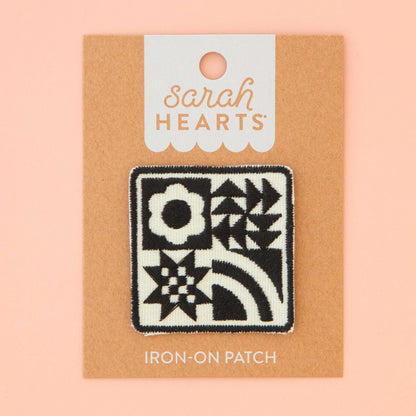 Black Quilt Block Iron-On Patch by Sarah Hearts