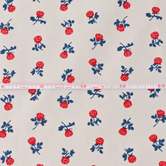 Cotton - Red Roses Organic Oxford by Muddy Works