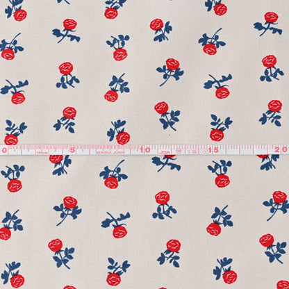 Cotton - Red Roses Organic Oxford by Muddy Works