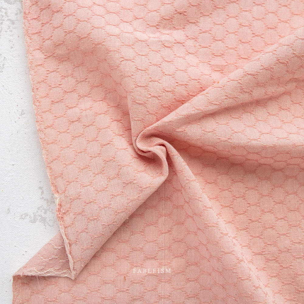 Woven Cotton - Forest Forage Honeycomb in Peaches | by Fableism