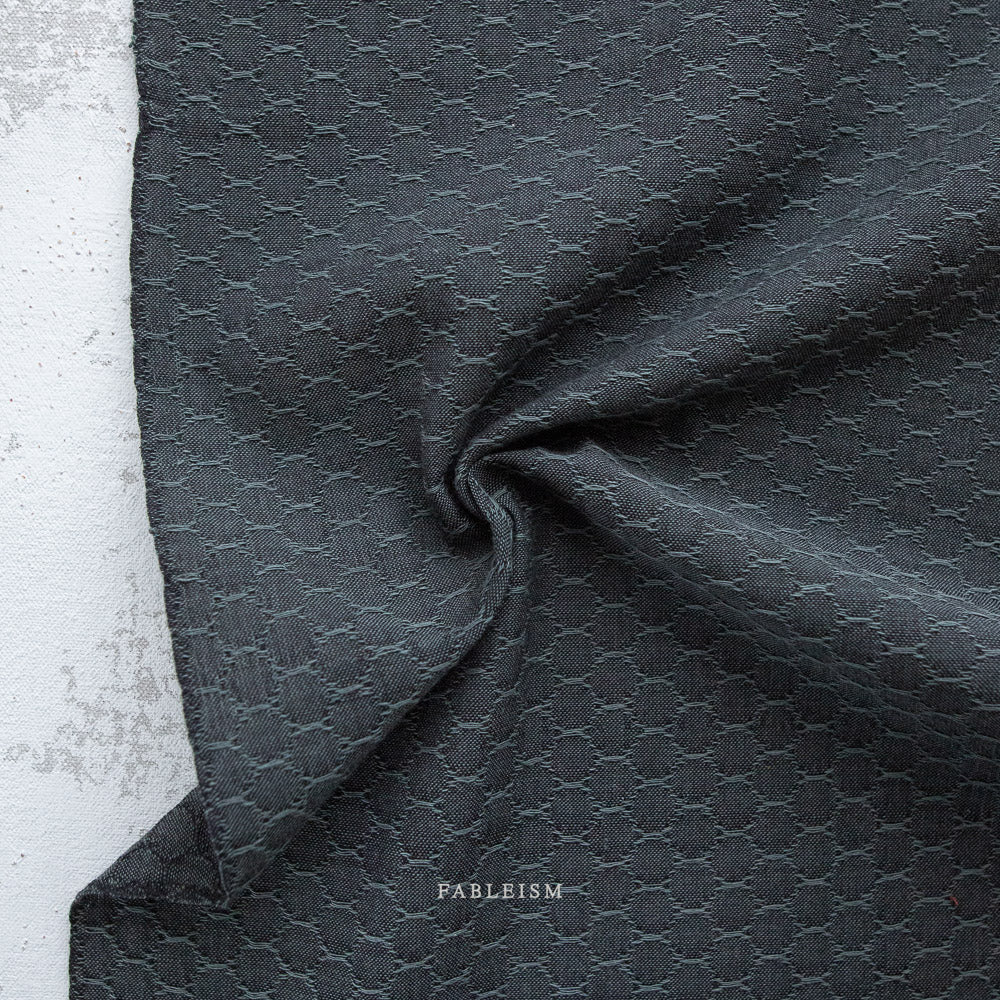 Woven Cotton - Forest Forage Honeycomb in Black Beauty | by Fableism