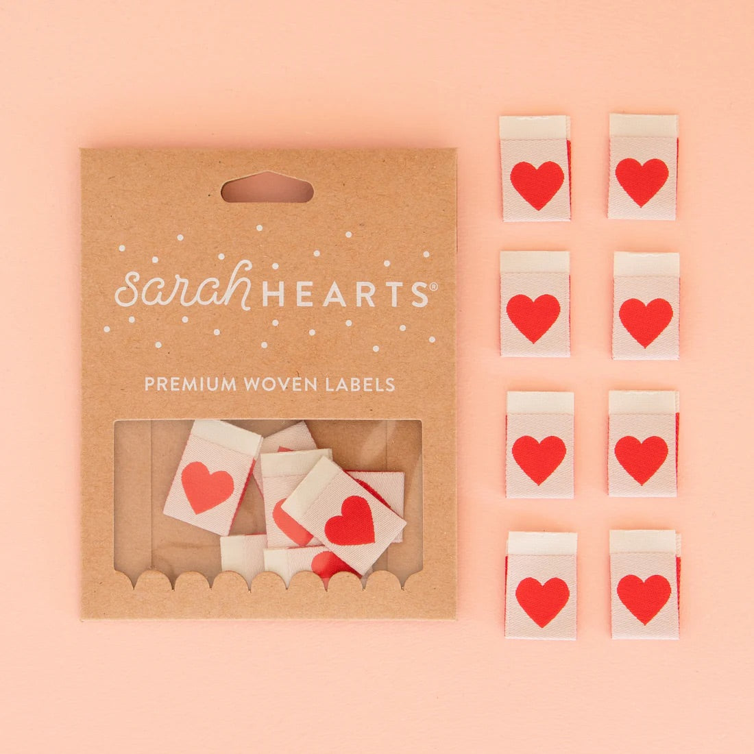 Red Heart Woven Labels - by Sarah Hearts