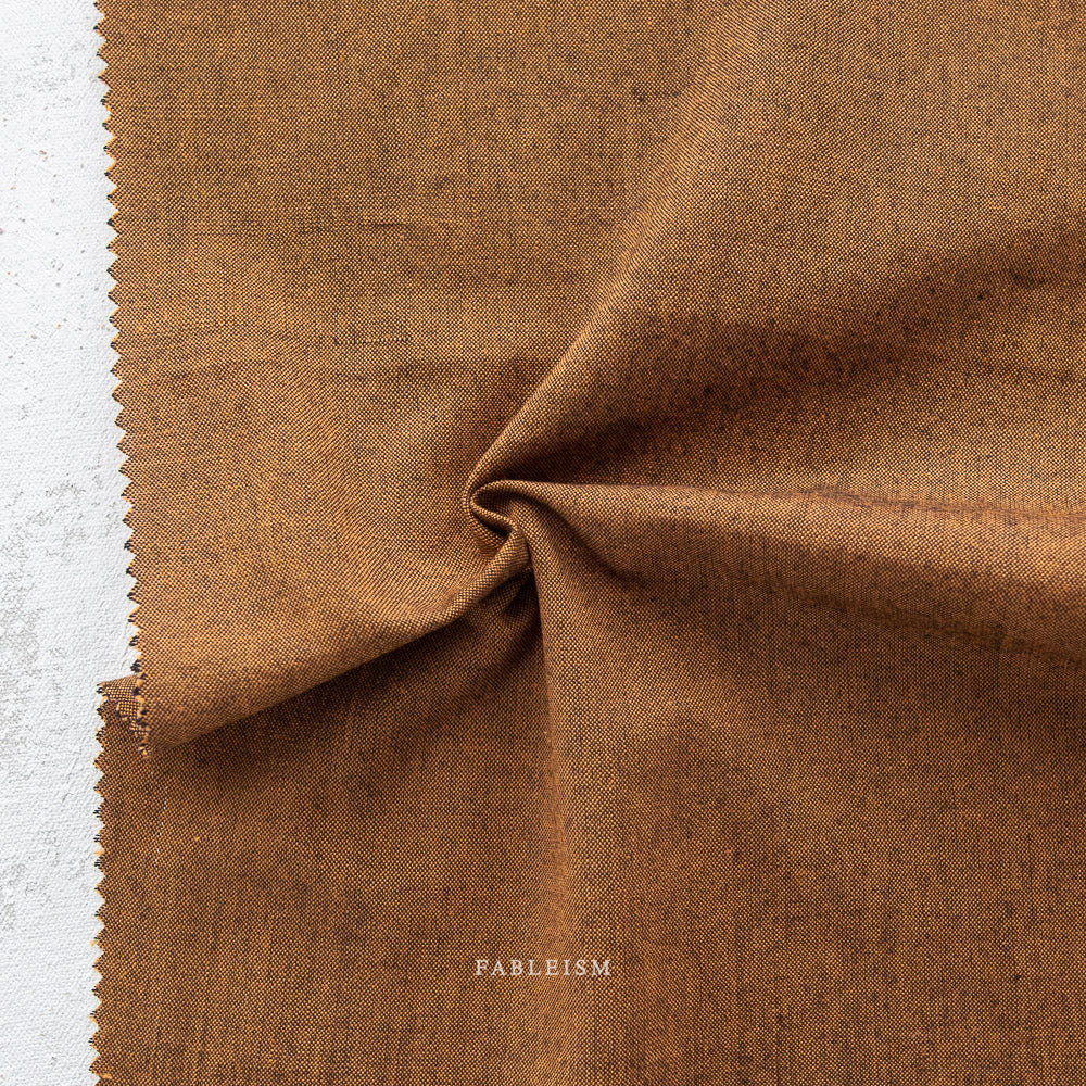 Woven Cotton - Amber - Nocturne | Everyday Chambray by Fableism