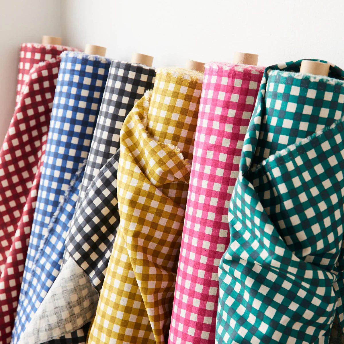 Linen Cotton Sheeting - Gin-gam Check by Kokka Fabrics
