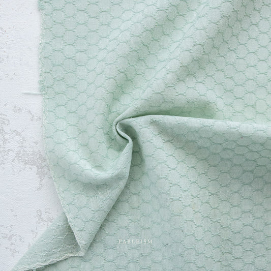 Woven Cotton - Forest Forage Honeycomb in Robins Egg | by Fableism