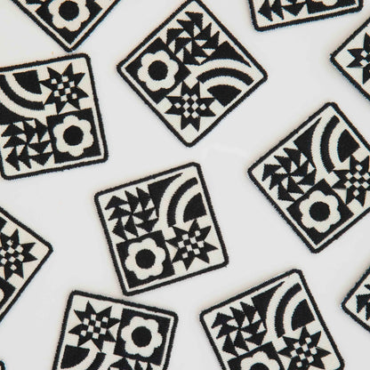 Black Quilt Block Iron-On Patch by Sarah Hearts