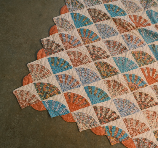 Vintage Full Sized Quilt - 1930's Grandmother's Fan