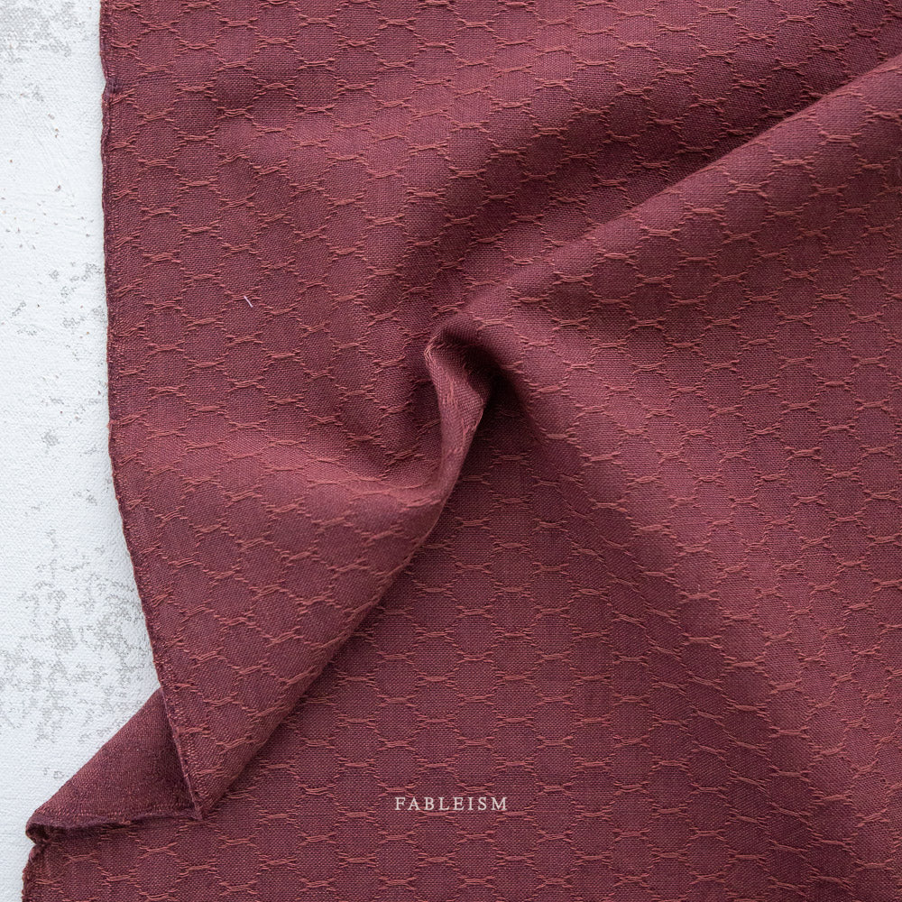 Woven Cotton - Forest Forage Honeycomb in Currant | by Fableism