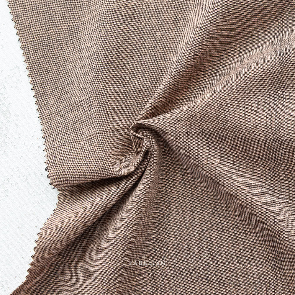 Woven Cotton - Sepia - Nocturne | Everyday Chambray by Fableism