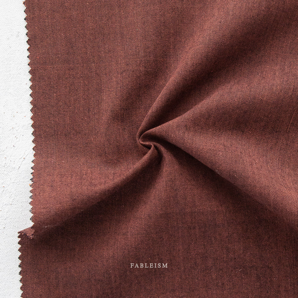 Woven Cotton - Garnet - Nocturne | Everyday Chambray by Fableism