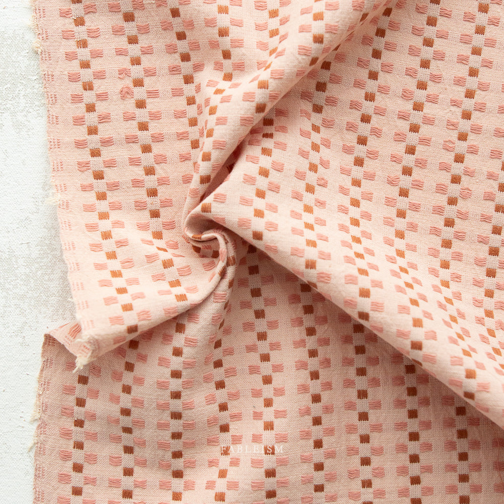 Preorder! Woven Cotton - Soft Pink Basket Weave | Canyon Springs by Fableism
