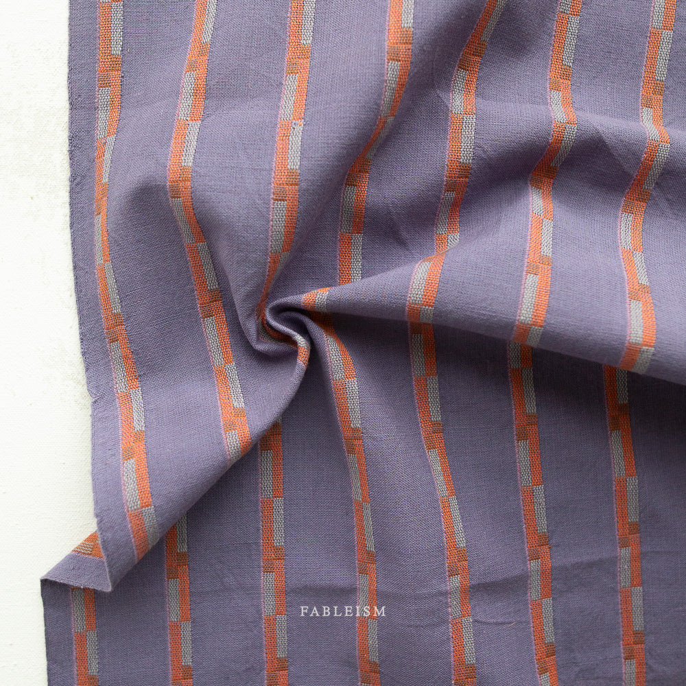Preorder! Woven Cotton - Track Stripe in Iris | Canyon Springs by Fableism