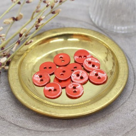 Glossy Buttons - Tangerine (10 mm) by Atelier Brunette