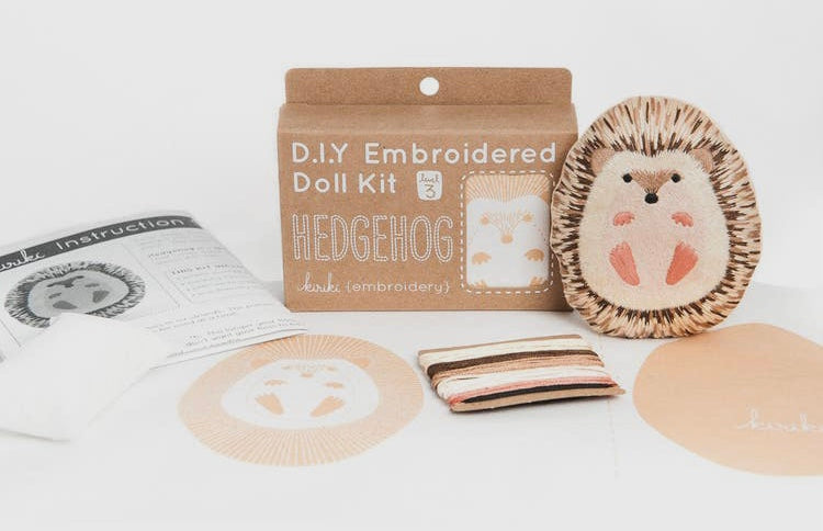 Hedgehog - Embroidery Doll Kit by Kiriki Press