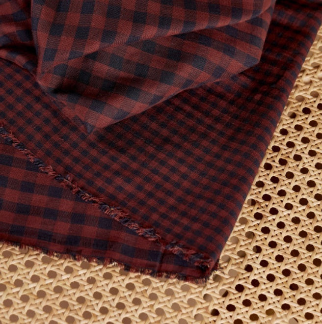 Double Gauze Gingham - Rust and Night by Atelier Brunette
