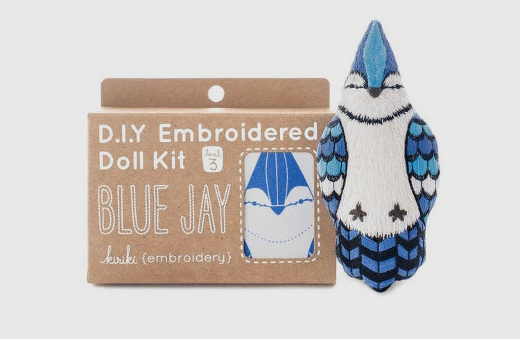 Blue Jay - Embroidery Doll Kit by Kiriki Press