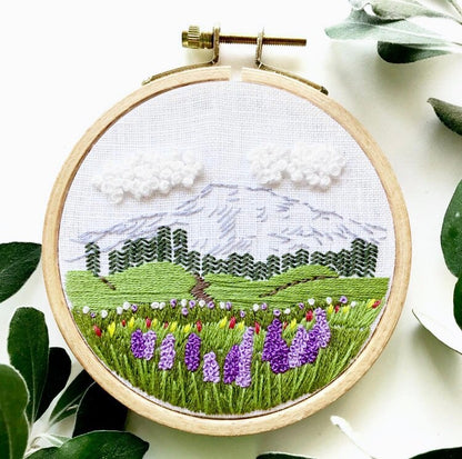 Mount Rainier: Beginner Embroidery Kit by Rosanna Diggs