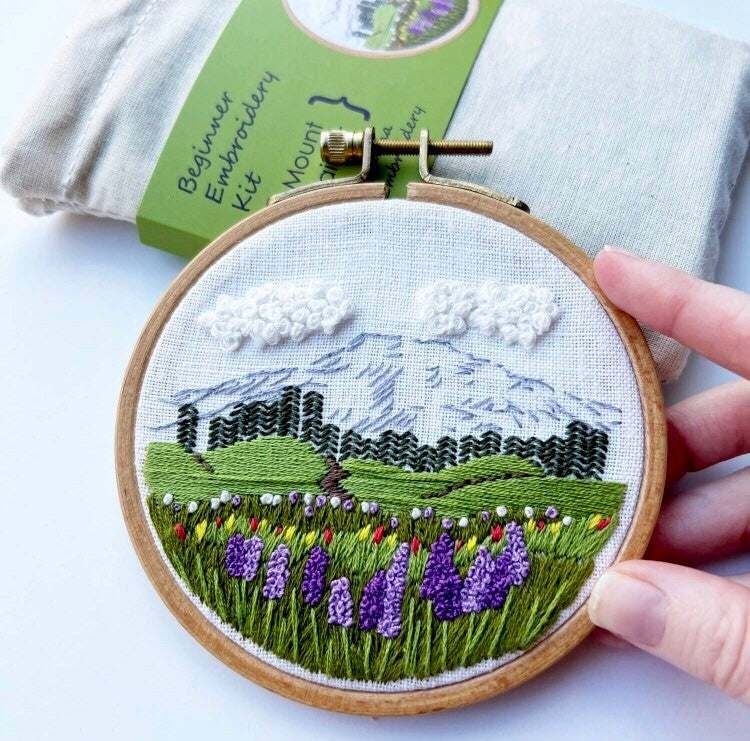 Mount Rainier: Beginner Embroidery Kit by Rosanna Diggs