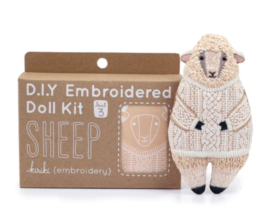 Sheep - Embroidery Doll Kit by Kiriki Press