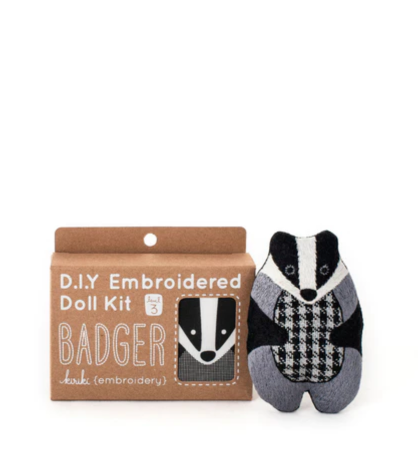 Badger - Embroidery Doll Kit by Kiriki Press