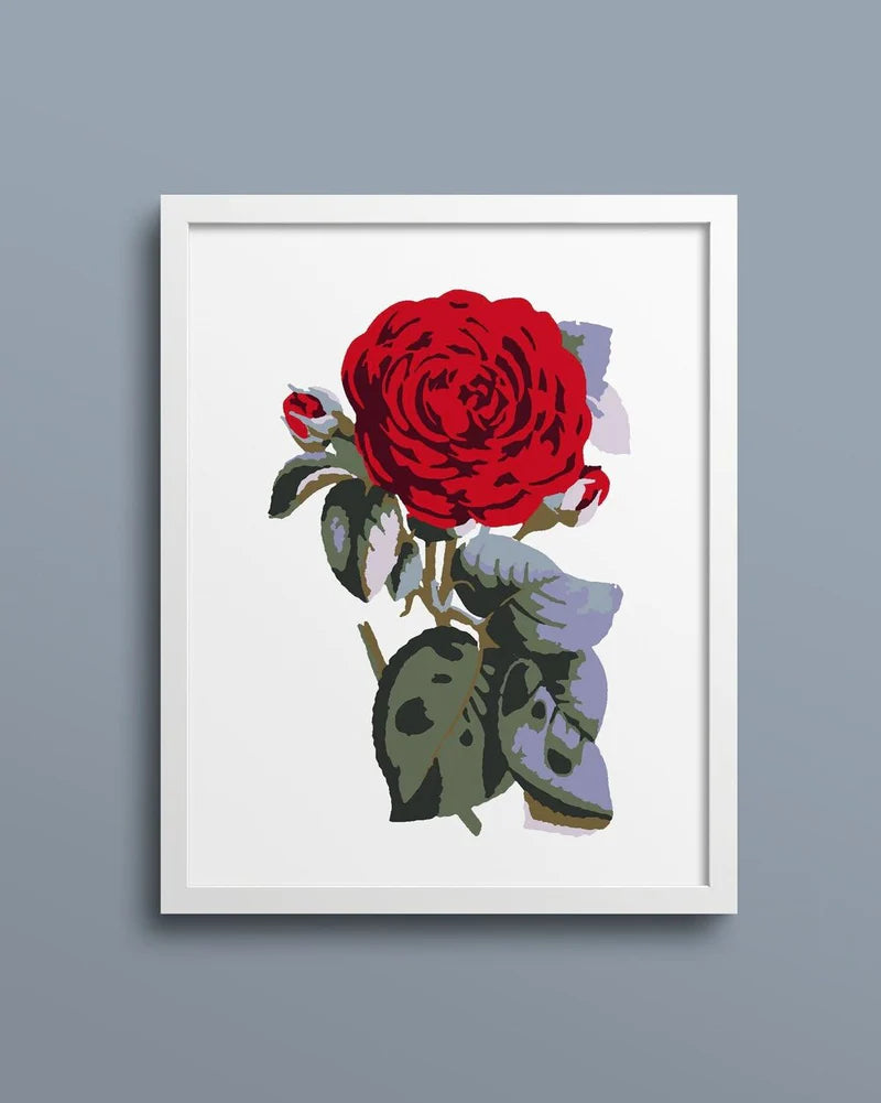 Vintage Rose Paint-By-Number Kit